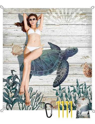 Manta De Playa Impermeable Para Picnic 2x2 Metros