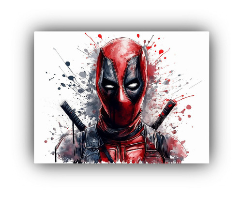 Arte De Pared Tela Sublimada Dead Pool Llamativo 50x40cm