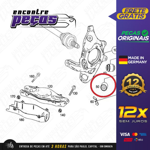 Bucha Manga Eixo Traseira Mercedes C230 Kompressor 2001-2005