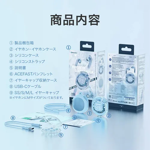 Acefast T8 Crystal Auriculares Inalámbricos Tws,