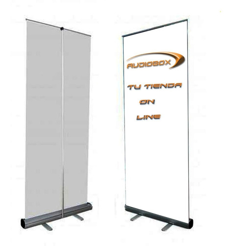 2 Pz Roll Up Porta Banner Display De Aluminio 80cm X 2 Mts