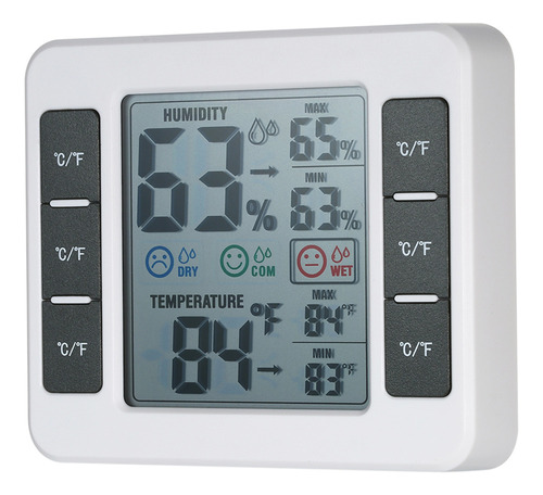 Medidor De Temperatura Y Humedad, Termómetro Lcd Para Habita