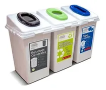 Comprar Estacion De Reciclado Colombraro 3 Cestos Adosables 60 Lts