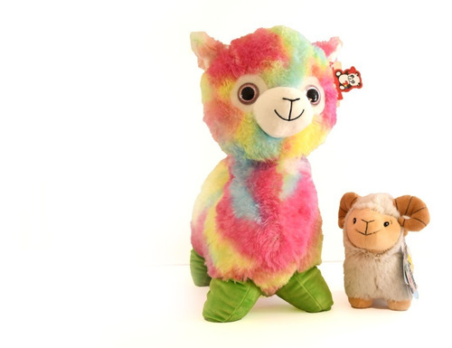 Peluche Llama Multicolor 40cm + Oveja Chica Mundo Marino