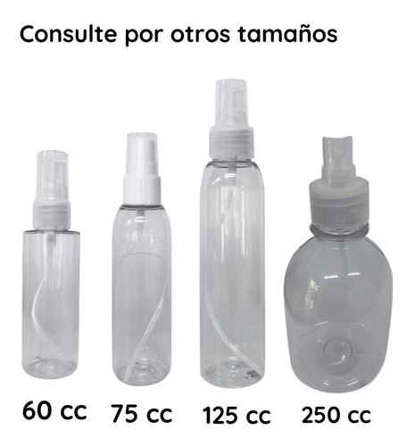 Imagen 8 de 10 de Botellas Plasticas Pet 60 Cc X 50un Con Spray Rociador