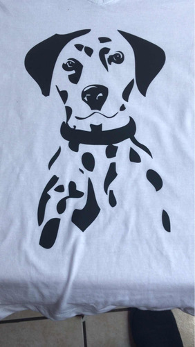 Playera De  Diseño De Perro Dálmata, Material Vinil.