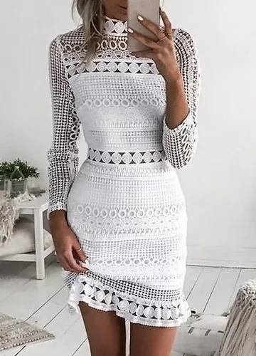 barato Asistencia Ahuyentar Vestido Cklass Blanco Encaje | MercadoLibre 📦