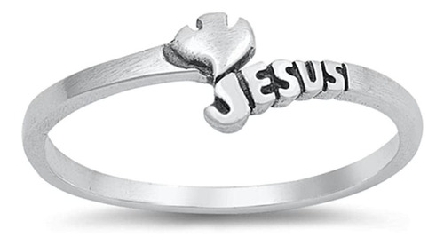 Chevron Jesus Dove - Anillo De Plata De Ley 925, Tallas 4 A 