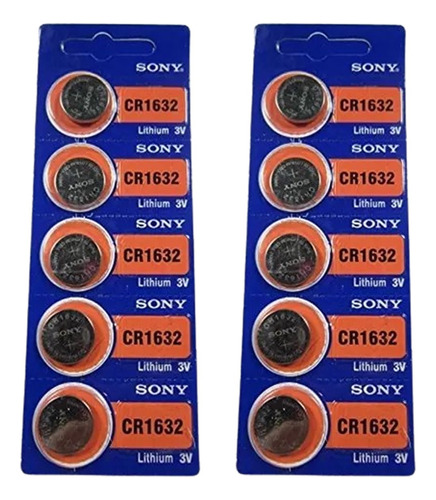 10x Baterías Cr1632 Pilas Botón Sony Original Litio 3v