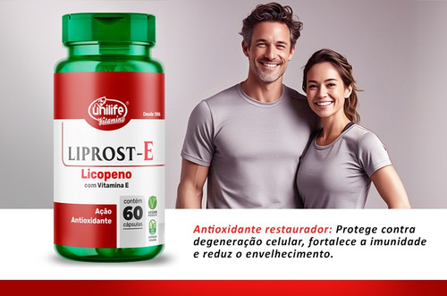 Kit 4 - Liprost E - Licopeno C/ Vit. E - 60 Caps - Unilife
