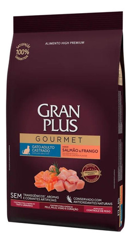 Ração Gran Plus Gourmet Gatos Castrados Salmão E Frango 3kg