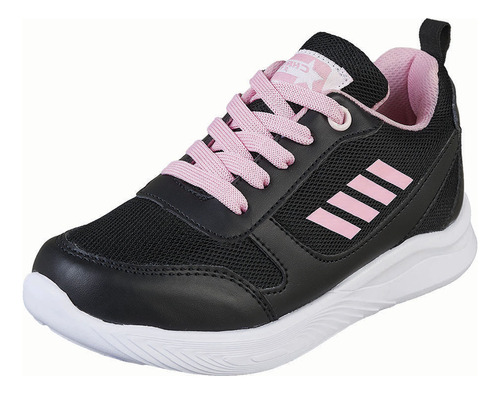 Tenis Deportivo Para Niña Castalia 509-55 Negro Con Rosa