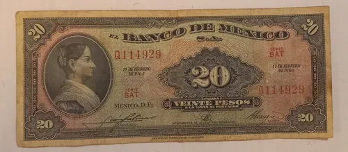 comprar Billete 20 Pesos 1965 La Corregidora