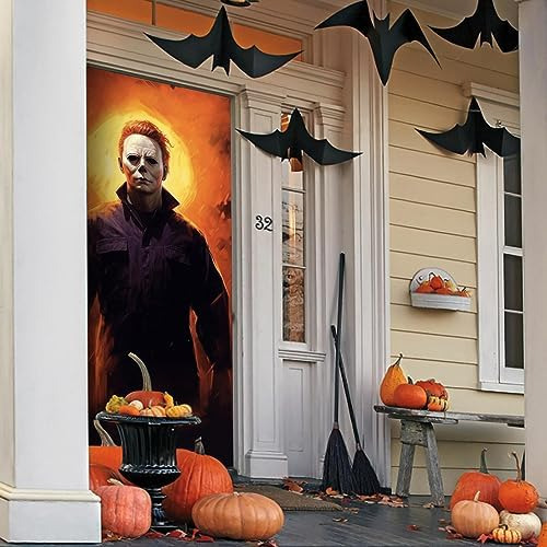 Banner De Terror Decoraciones De Puerta De Halloween, Cubier