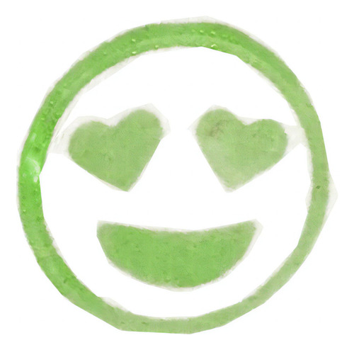 Carimbo Emoji Apaixonado Coração - Verde