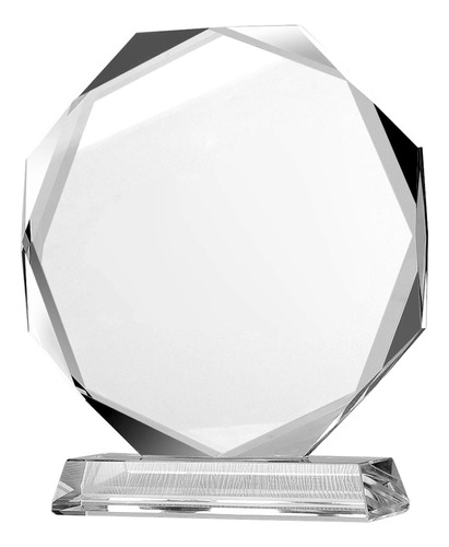 10 Galvanos Premiacion Cristal 8 Lados + Caja + Texto + Logo