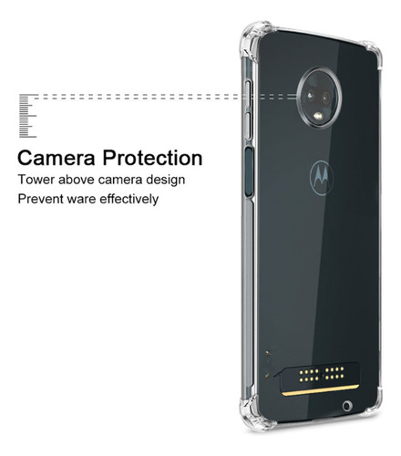 Capa Transparente Com Bordas Compatível Para Moto Z3 Play