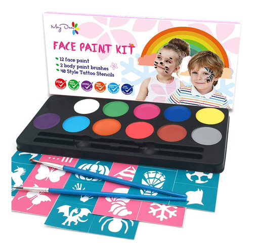 Kit Pintura Facial Maydear Para Niño 12 Color Seguro No Base