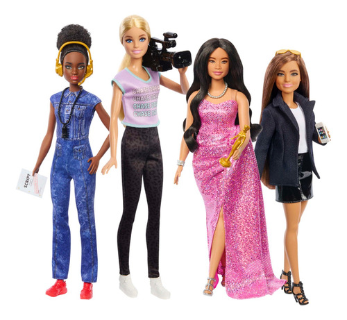 Kit 4 Boneca Barbie Profissões Diretora De Cinema De Luxo