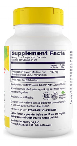 Healthy Origins Pycnogenol (nature's Super Antioxidant) 100