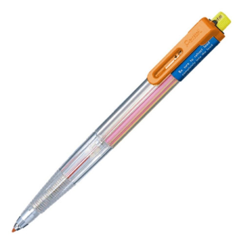 Lápis De Cor Automático 8 Cores Clip Laranja Cl 2.0mm Pentel