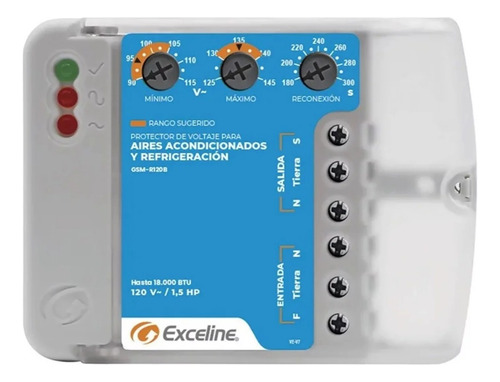 Protector De Voltaje A/a Y Refrig 110v Gsm-r120b/3 Exceline