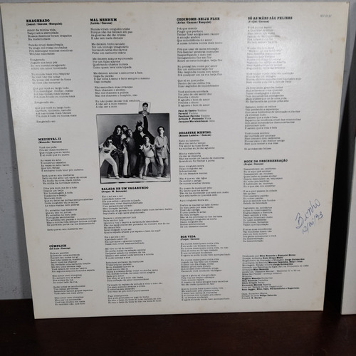 Imagem 4 de 8 de Vinil Lp Cazuza Exagerado Com Encarte Ótimo Estado
