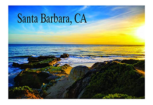 Imán De Nevera Santa Barbara, Playa, Rosa Sky, California