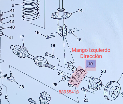 Mango Direccion Izquierdo Venture 1997/05. Gm Orig. 88955418