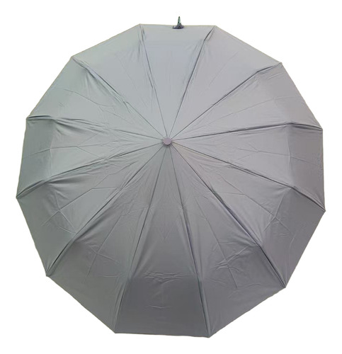 Paraguas Automático Plegable Protección Uv Con 12 Varillas Gris