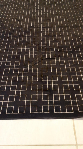 Tapete Belga Illusion Alto Relevo 1,40x2,00m Geometrico 3d Cor Preto