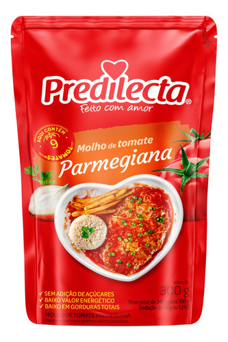 Molho de Tomate Parmegiana Predilecta sem glúten em sachê 300 g