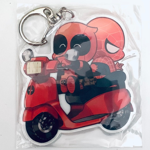 Llavero De Acrílico Dead Pool & Spider-man - Doujin Goods