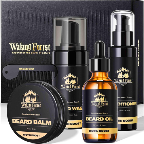 Kit De Crecimiento De Barba Para Hombres, Kit De Cuidado De