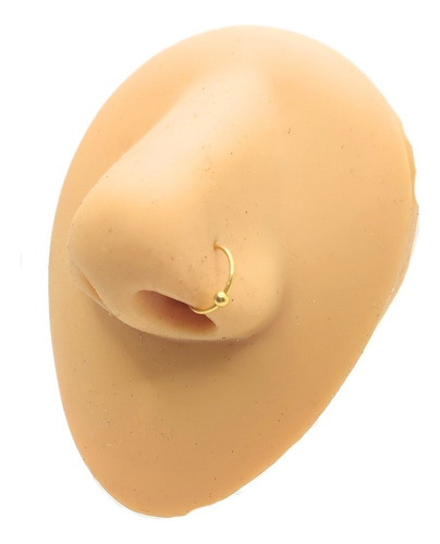Piercing Nostril Argolla Nariz 9mm Plata Ley 925 Y Chapa Oro Color Dorado