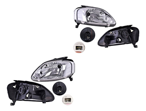 Jgo Faros Delanteros Manual Volkswagen Crossfox 07-09 Depo