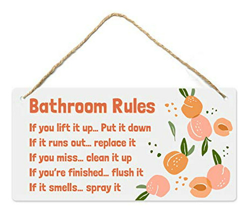 Señales - Peach Bathroom Decor, 12 X6 Pvc Plastic Wall Decor