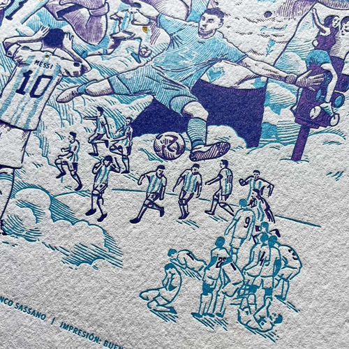 Imagen 4 de 6 de Póster Scaloneta, Ilustración De Panco Sassano
