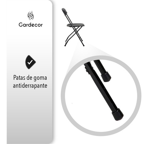 Set De 10 Sillas Plegables Para Eventos Color Negro Gardecor