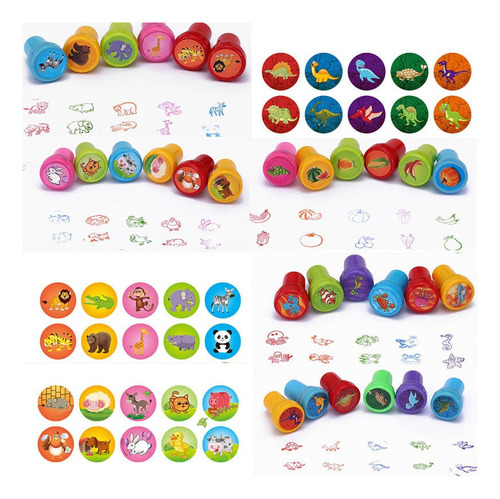 50 Piezas De Sellos De Goma De Dibujos Animados For Niños