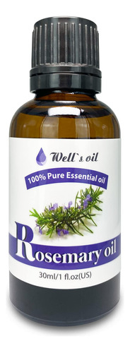 Aceite Esencial De Romero 100% Puro De Well, 30 Ml, Aceite T