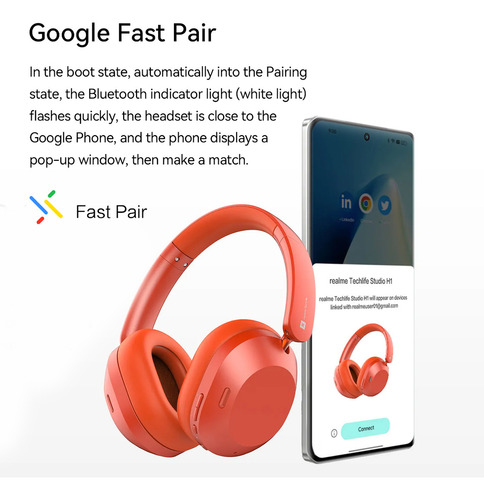 Realme Buds H1 Techlife H1 Hi-res Audio Espacial 43db Negro