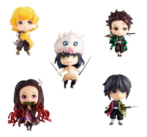 Imagen 8 de 8 de Set 5 Figuras Kimetsu No Yaiba - Demon Slayer 9cm