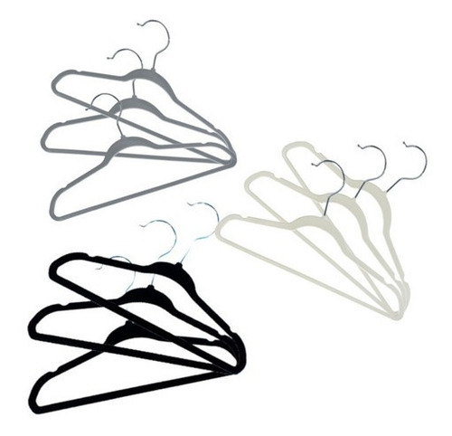 Imagen 4 de 4 de Set X 12 Perchas Terciopelo - Ultralivianas - Ultradelgadas