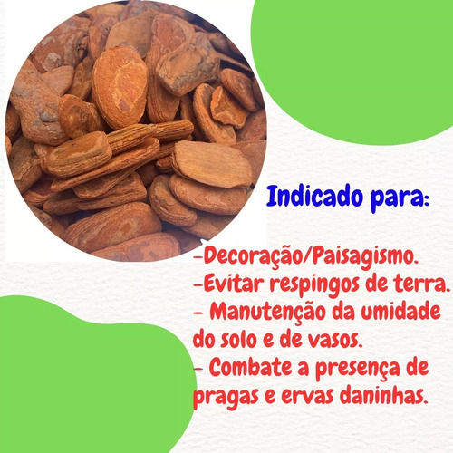 Casca De Pinus Polida Pequena Decoração Vasos Jardim 1kg