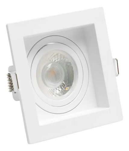 Kit 20x Spot Embuitr Gu10 Recuado Quadrado + Led 6w Stella