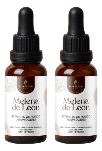 Pack Doble Concentrado Melena De Leon Gotas 60ml Karun Life