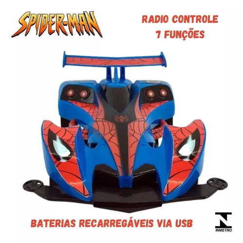 Carrinho Homem Aranha Controle Remoto 7 Funções Bateria