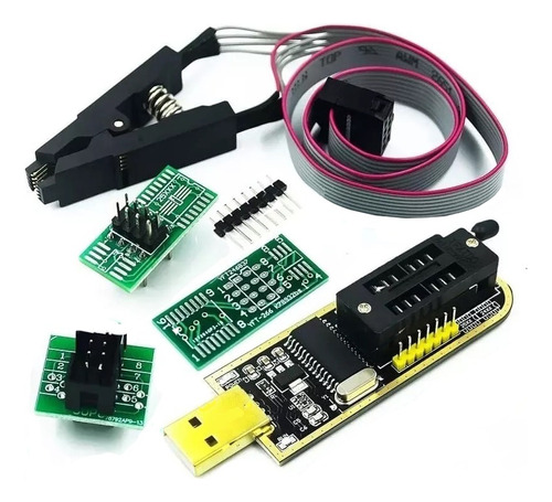 Set Programador Usb Ch341a Soic8 Sop8 Flash Eeprom Bios