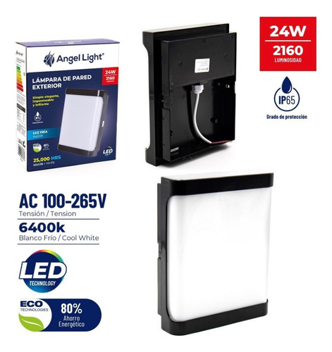 Panel Lampara 24w Led Para Exteriores Luz Blanca Superficial